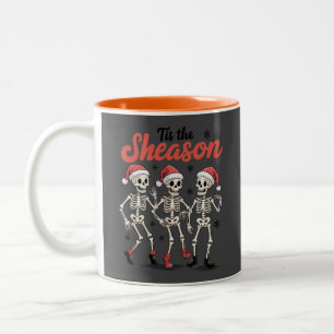 Tasse 2 Couleurs C'est la saison Noël Dancing Skeleton Family