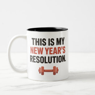 Tasse 2 Couleurs C'est Ma Résolution De Nouvel An Motivation Gym