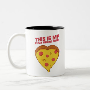 Tasse 2 Couleurs C'est Mon T-Shirt De Fabrication De Pizza Cœur