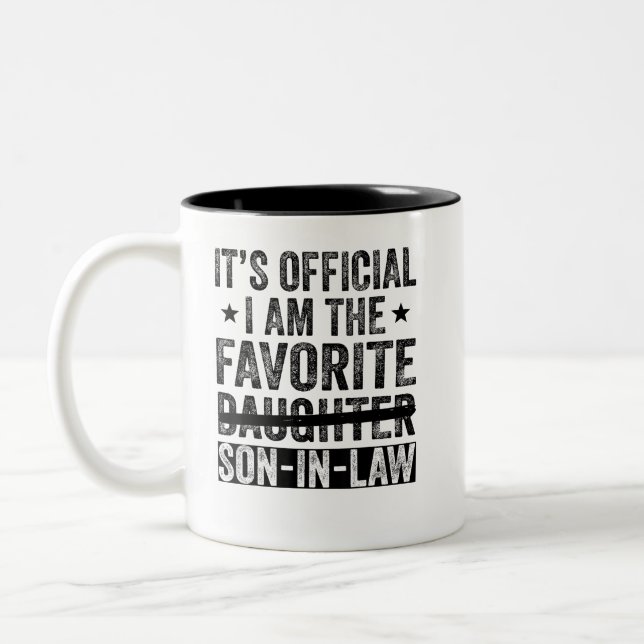 Tasse 2 Couleurs C'est officiel Je suis le Cool Fils-In-Law préféré (Gauche)