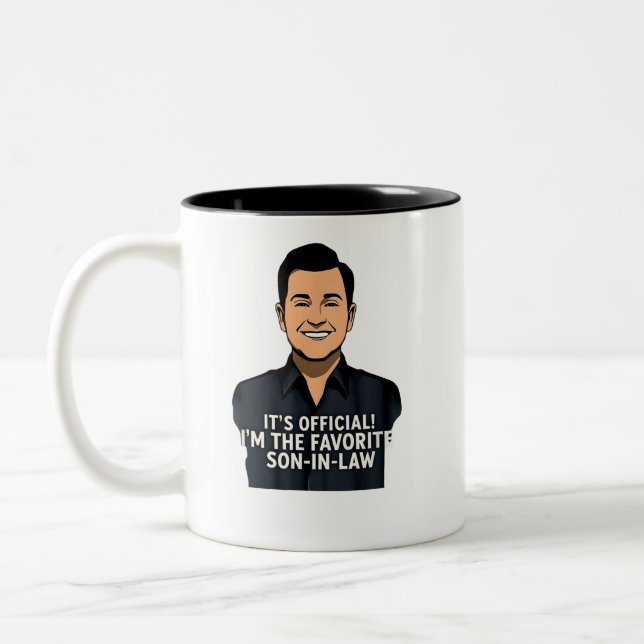 Tasse 2 Couleurs C'est officiel, je suis le gendre préféré (Gauche)