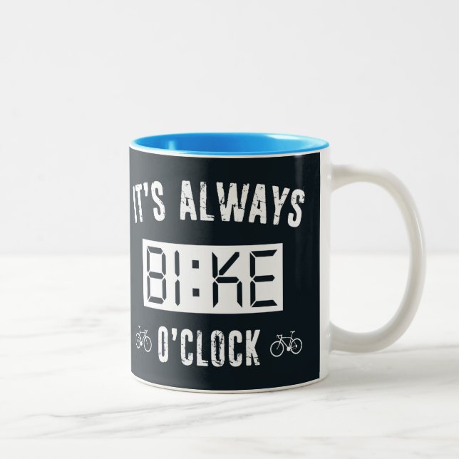 Tasse 2 Couleurs C'est toujours vélo O'Horloge (Droit)