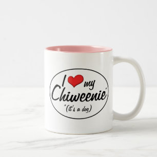 Tasse 2 Couleurs C'est un chien ! J'aime mon Chiweenie