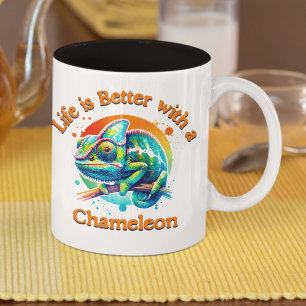 Tasse 2 Couleurs Chameleon amant animal propriétaire de l'eau coule