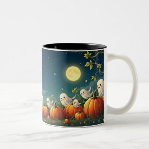 Tasse 2 Couleurs Champ de citrouilles hanté