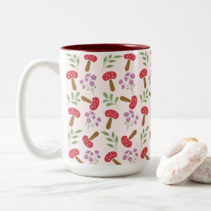 Tasse 2 Couleurs Champignons et fleurs enchanteurs