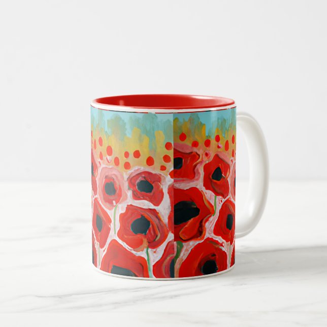Tasse 2 Couleurs Champs de pavot (Devant droit)