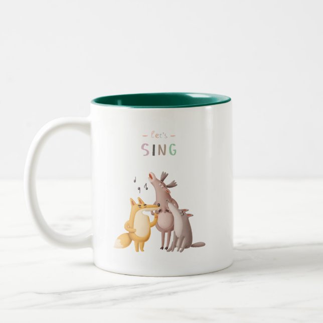 Tasse 2 Couleurs Chantons Acapella Mug, animal des bois (Gauche)