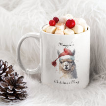 Chapeau de Père Noël à texte personnalisé en aquar