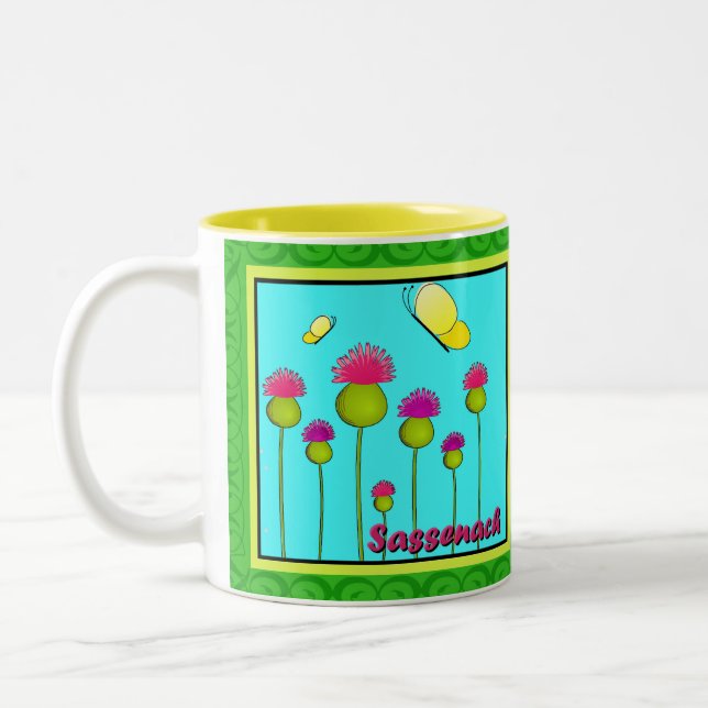 Tasse 2 Couleurs Chardons, papillons, et Sassenach (Gauche)