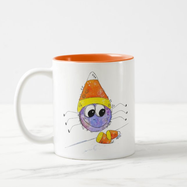 Tasse 2 Couleurs Charme blanc bonbon araignée de maïs (Gauche)