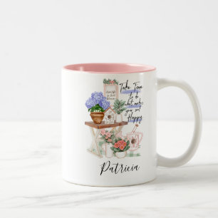 Tasse 2 Couleurs Charming Gardener Floral Prénom