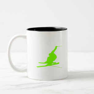 Tasse 2 Couleurs Chartreuse, Neon Green Snow Ski
