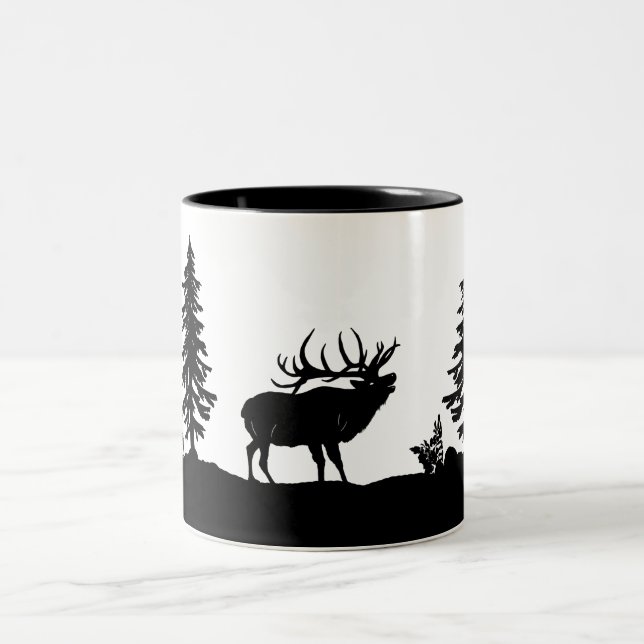 Tasse 2 Couleurs Chasse aux élans taureaux (Centre)