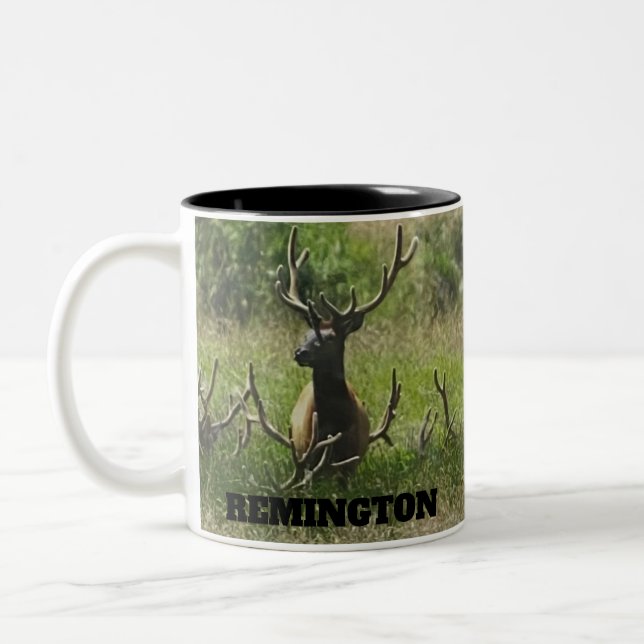 Tasse 2 Couleurs Chasse Rustique Vie Oiseau Cerf (Gauche)