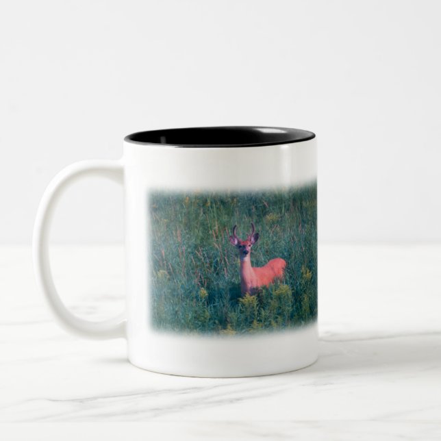 Tasse 2 Couleurs Chasseur de cerfs blancs Buck (Gauche)