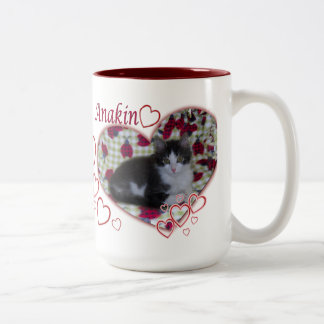 Tasse 2 Couleurs Chat à deux jambes d'Anakin, coeurs de