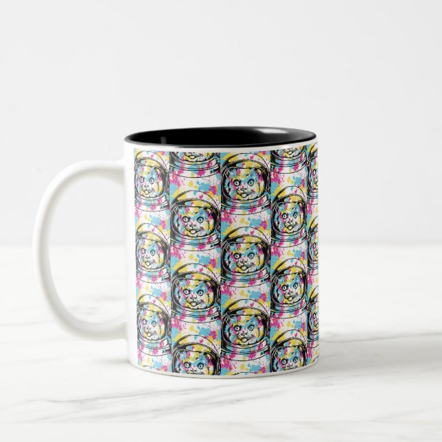 Tasse 2 Couleurs Chat Astronaute (Gauche)
