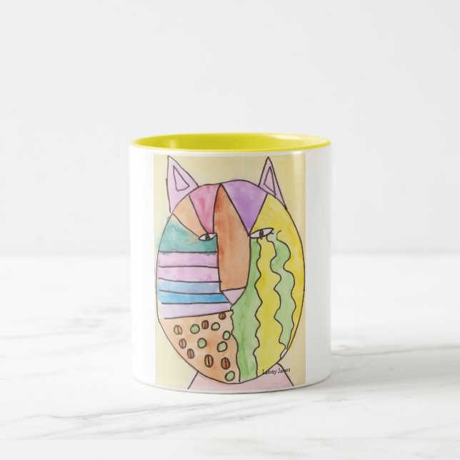 Tasse 2 Couleurs Chat-Biscuit de Laineys (Centre)