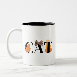 Tasse 2 Couleurs Chat Chat Élégant Automne Automne