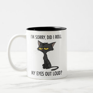 Tasse 2 Couleurs Chat Chaton Ai-Je Roulé Mes Yeux À Haute Voix Humo