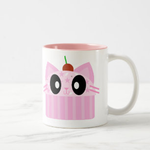 Tasse 2 Couleurs chat cupcake kawaii