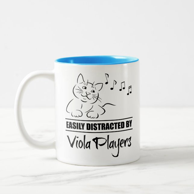 Tasse 2 Couleurs Chat curieux facilement distrait par des joueurs (Gauche)
