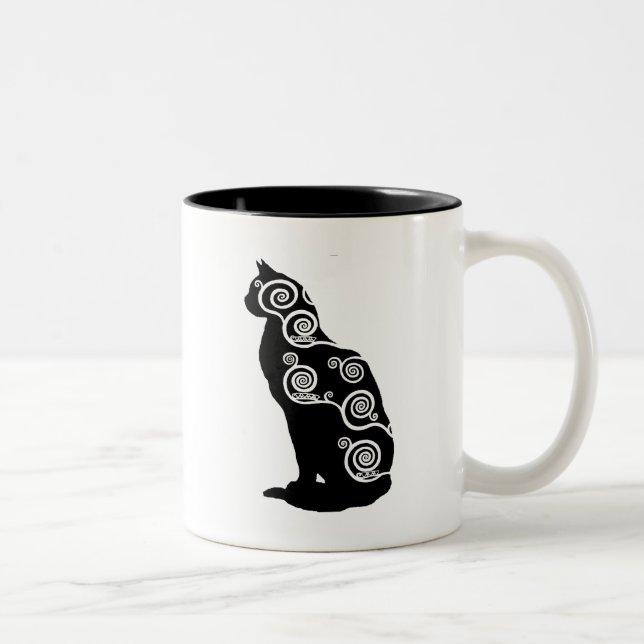 Tasse 2 Couleurs Chat de style de Klimt (Droit)