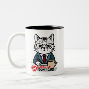 Tasse 2 Couleurs Chat d'humour de bureau sarcastique