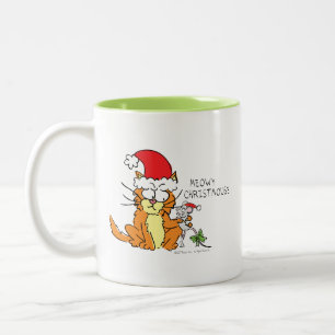 Tasse 2 Couleurs Chat Funny Noël Cartographie mignonne souris souri