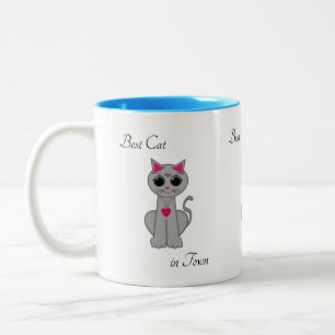 Tasse 2 Couleurs Chat gris mou