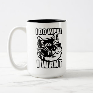 Tasse 2 Couleurs Chat Je Fais Ce Que Je Veux Fais Avec C'est Drôle