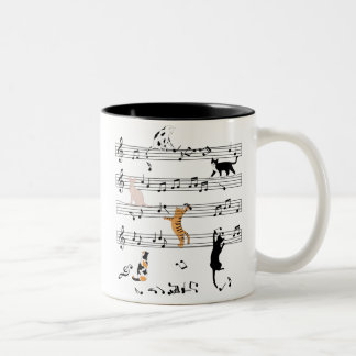 Tasse 2 Couleurs Chat Jouer Note Musique, Naughty Cadeau Chat, Chat