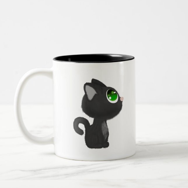 Tasse 2 Couleurs Chat Little Chat Feline Animaux animaux domestique (Gauche)