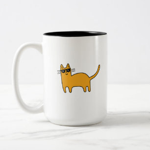 Tasse 2 Couleurs Chat Lunettes de Soleil Cool