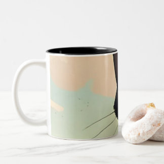 Tasse 2 Couleurs Chat noir dans le ciel