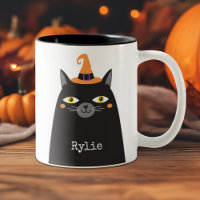 Chat Noir Halloween Whimsical Cute Personnalisé