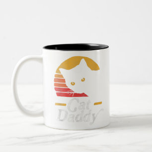 Tasse 2 Couleurs Chat Papa Vintage 80 Style Chat Retro
