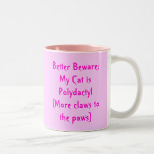 Tasse 2 Couleurs Chat Polydactyl de montre !