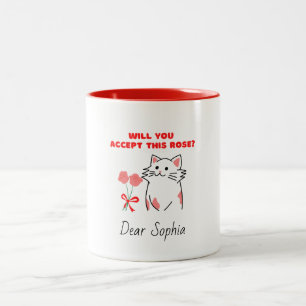 Tasse 2 Couleurs Chat&Rose adorable