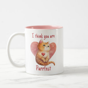 Tasse 2 Couleurs Chat rouge mignon amour jeu de jeu Valentine
