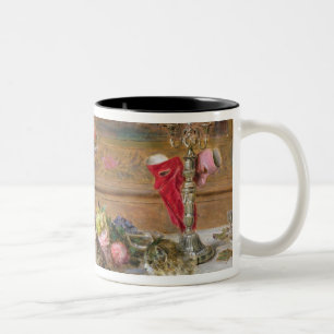 Tasse 2 Couleurs Chatons à un banquet, 19ème siècle