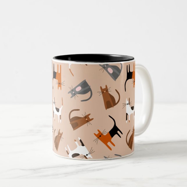 Tasse 2 Couleurs Chats (Devant droit)