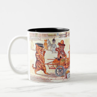 Tasse 2 Couleurs Chats dans le Carré du marché par Louis Wain