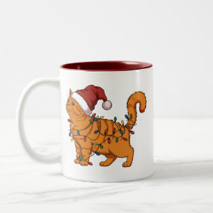 Tasse 2 Couleurs Chats drôles Noël Orange Chat Maman Amoureux Anima