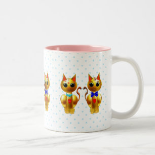Tasse 2 Couleurs Chats en or mignons