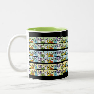 Tasse 2 Couleurs Chats Kitty Lineup Colorful