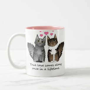 Tasse 2 Couleurs Chats mignons - amour vrai