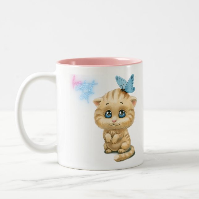 Tasse 2 Couleurs chatte mignonne (Gauche)
