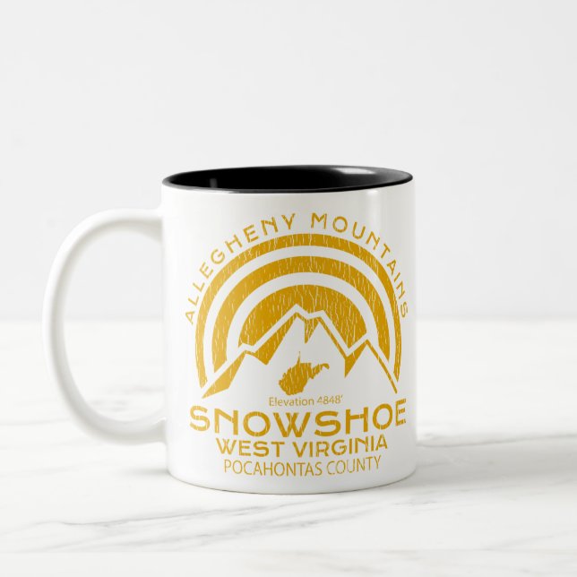 Tasse 2 Couleurs Chaussure de neige de Virginie-Occidentale (Gauche)